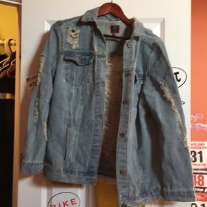 Distressed jean jacket